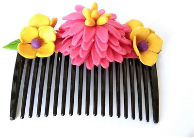 

Advance Hotline unique indian craft Hair Combpin/Multicolor Proceline Dough Hairpin comb / Girls Hair Accessories /Fashionable Indo Western Wedding Bridal Party Wear Hair Clip for kids /girls/women.Juda Accessories and Hair Decoration by unique indian cra