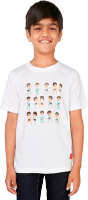 

Taekwondo Plus Boys Printed Cotton T Shirt(White, Pack of 1