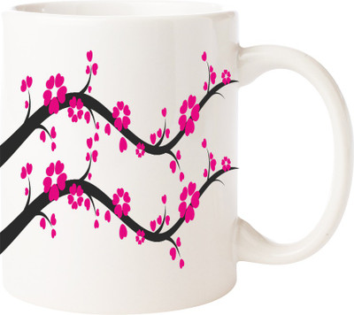 Maison N Mode Tree Design Coffee Ceramic Mug(330 ml), Multicolor