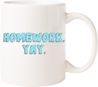 

Maison N Mode Homework Coffee Ceramic Mug(330 ml), Multicolor