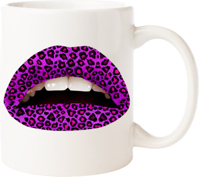 Maison N Mode Sexy Lips Coffee Ceramic Mug(330 ml), Multicolor
