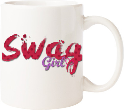 

Maison N Mode Swag Girl Coffee Ceramic Mug(330 ml), Multicolor