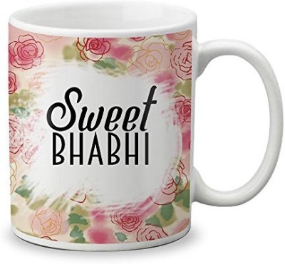 LOF Sweet Babhi Gifts For Rakhi Rakshabandhan For Brother 325ml White Coffee Ceramic Coffee Mug(325 ml)