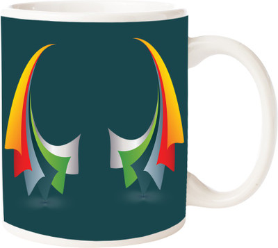 

Maison N Mode 4 Color Design Coffee Ceramic Mug(330 ml), Multicolor