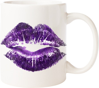 

Maison N Mode Lips Coffee Ceramic Mug(330 ml), Multicolor
