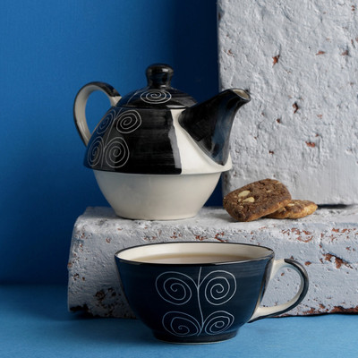 

Miah Décor Ceramic Tea Set-MD-103 Ceramic Mug(150 ml, Pack of 2), Multicolor