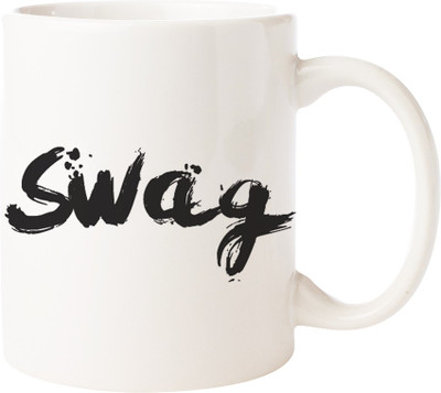 

Maison N Mode Black Swag Coffee Ceramic Mug(330 ml), Multicolor