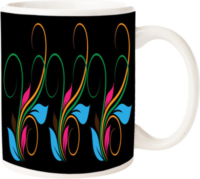 Maison N Mode Curvy Design Coffee Ceramic Mug(330 ml), Multicolor