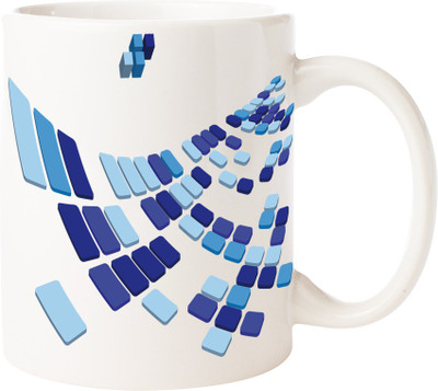 

Maison N Mode Blue Sky Blue Design Coffee Ceramic Mug(330 ml), Multicolor
