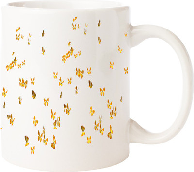 

Maison N Mode Butterfly Coffee Ceramic Mug(330 ml), Multicolor