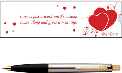 

Parker Frontier Valentine's-Day Special Stainless Steel-Gold Trim, Ball Pen