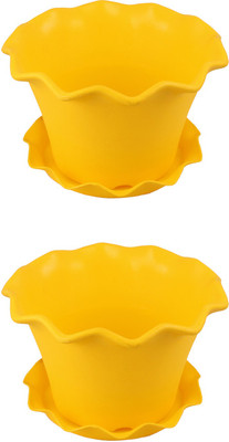 

Garden's Need Orchid Pot With Drip Tray Plant Container Set(Pack of 2, Plastic)