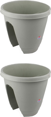 

Garden's Need Railing Pot With Lock Plant Container Set(Pack of 2, Plastic)