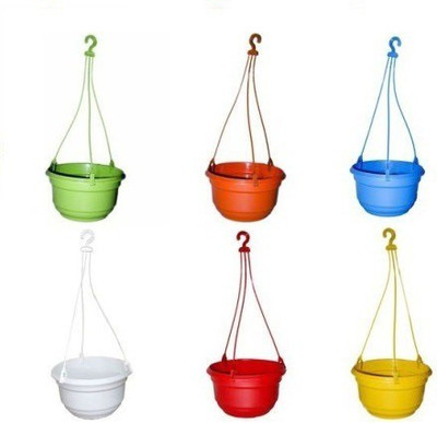 

Minerva Naturals 6" Hanging pot set of 6 Plant Container Set(Pack of 6, Plastic)
