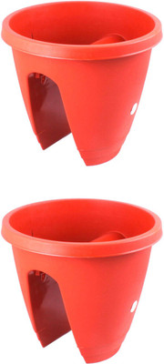 

Garden's Need Railing Pot With Lock Plant Container Set(Pack of 2, Plastic)