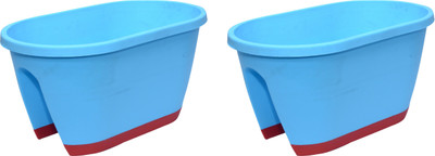 

Garden's Need Big Rectangular Railing Pot With Lock Plant Container Set(Pack of 2, Plastic)