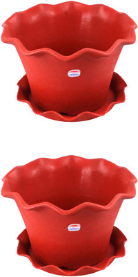 

Garden's Need Orchid Pot With Drip Tray Plant Container Set(Pack of 2, Plastic)