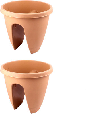 

Garden's Need Railing Pot With Lock Plant Container Set(Pack of 2, Plastic)