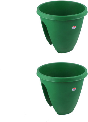 

Garden's Need Railing Pot With Lock Plant Container Set(Pack of 2, Plastic)