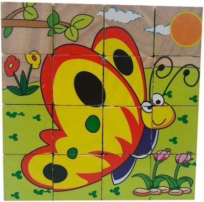 

Smartcraft 4x4Wooden Puzzle Cube - Insects(16 Pieces)