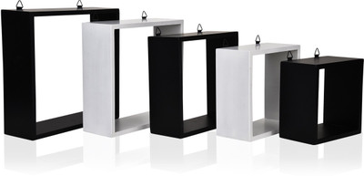 

MasterCraft Wall Shelves MDF Wall Shelf(Number of Shelves - 5, Black, White)