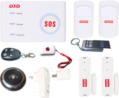 

D3D D3D Model D10 With 2 PIR Sensor+2 Door sensor+1 wifi Doorbell + 1 Smart Switch Controlled by Smart Phone mobile app +1 Panic Button + 2 Remote, Wireless WiFi/GSM Sensor Security System Wireless Sensor Security System