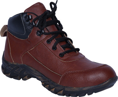 

Ramzee Safety Shoes Steel Toe Boots For Men(Black, Brown