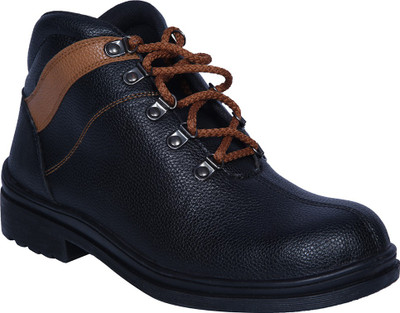 

Manslam Safety Shoes Steel Toe Boots For Men(Black, Brown