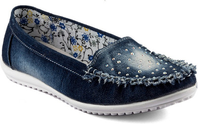 

Tashi Trendy Blue Silver Shiny Loafers Loafers For Women(Blue