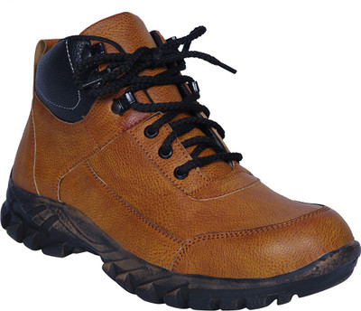 

Manslam Safety Shoes Steel Toe Boots For Men(Tan, Black