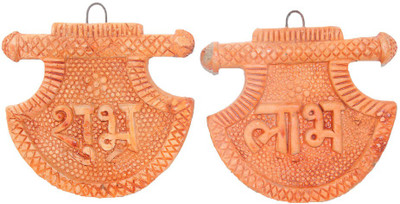 

Sarvsiddhi Terracotta Plain Subh Labh on Fan Door Hanging Decorative Showpiece - 12 cm(Terracotta, Brown)
