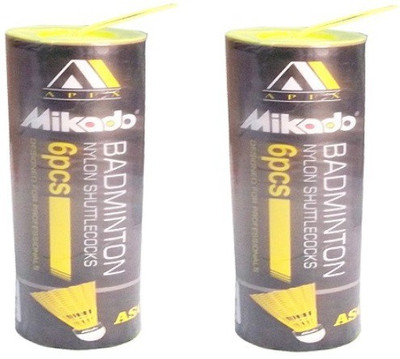 

Mikado Badminton Shuttlecock- Pack of 12 Nylon Shuttle - Yellow(Medium, 77, Pack of 6)