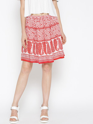Sera Printed Women A-line Pink Skirt