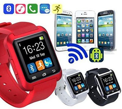 

PremiumAV Bluetooth Smart Wrist Watch Phone Fitness Band/Sim Card Support All Apps/Touch Screen/Multilanguage Compatible Android/Ios Mobile - Assorted Color Red Smartwatch(Black Strap Free Size)