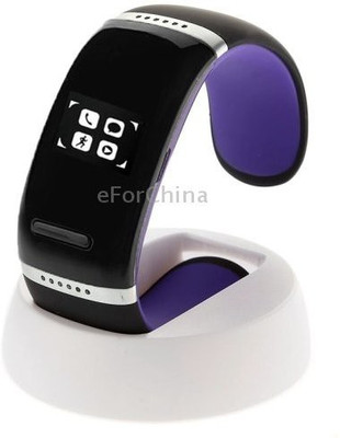 

PremiumAV L12S OLED Bluetooth Wrist V3.0 Smart Touch Bracelet Watch for IOS iPhone / Android Samsung / HTC, with Music Player / Handfree / Pedometer(Purple) Blue Smartwatch(Black Strap Free Size)