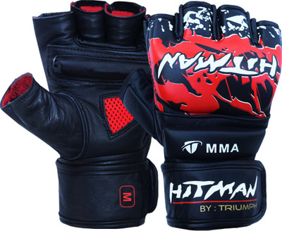 

Hitman By Triumph Prestige MMA Kick Boxing Gloves Black/Red M Martial Art Gloves (M, Black, Red)