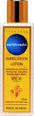 

Earthvedic Sunscreen Lotion - SPF 30 PA++(100 ml)