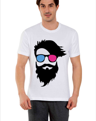 PIXART Printed Men Round Neck White T-Shirt
