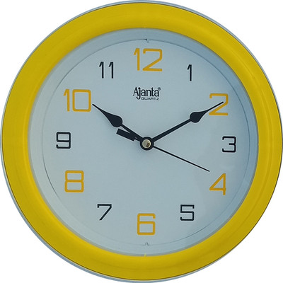 AJANTA Analog 20 cm X 20 cm Wall Clock(Yellow, With Glass)