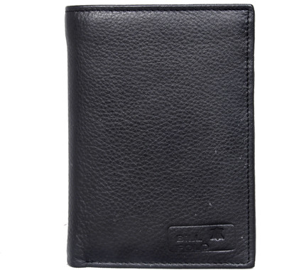 

Bill Fold Artistic Leather Men Black Genuine Leather Wallet(7 Card Slots)