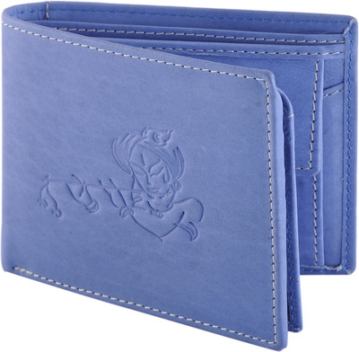 

Hidelink Men Blue Genuine Leather Wallet(6 Card Slots)