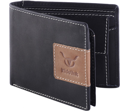 

Hidelink Men Black Genuine Leather Wallet(6 Card Slots)