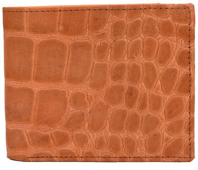 

Rebel Color Men Tan Genuine Leather Wallet(12 Card Slots)