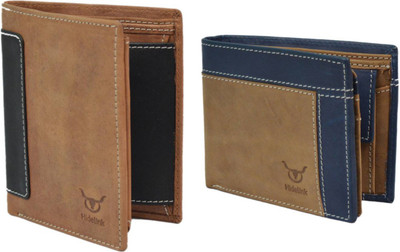 

Hidelink Men Multicolor Genuine Leather Wallet(7 Card Slots), Brown & khaki
