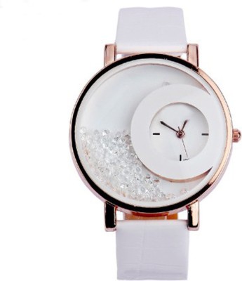 Shivam Retail Half Moon White Diamond Stylish Dial Analog Watch  - For Women   Watches  (Shivam Retail)