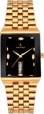 ADIXION 1918YM12 New Stainless Steel Day & Date rectangle Gold watch. Watch  - For Men   Watches  (Adixion)