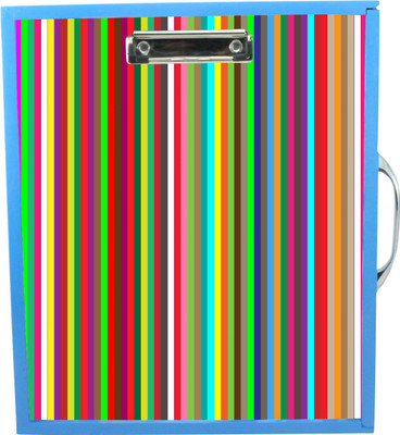 

Enigmatic Woodworks Wooden Art Box with Clipboard, White Marker board, Storage and Handle for Kids - Color Stripes1 Theme