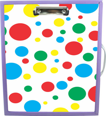 

Enigmatic Woodworks Wooden Art Box with Clipboard, White Marker board, Storage and Handle for Kids - Polka Dots Theme