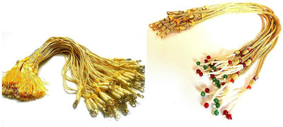 GOELX Necklace back rope dori 2 different styles Pearl dori Combo for silk thread /terracota jewelery, quilling