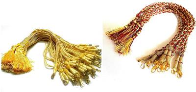 

GOELX Necklace back rope dori 2 different styles Zari dori Combo for silk thread /terracota jewelery, quilling